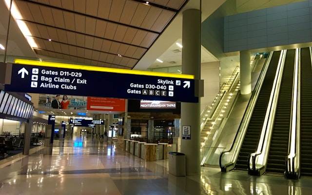 Airport terminal signage and wayfinding